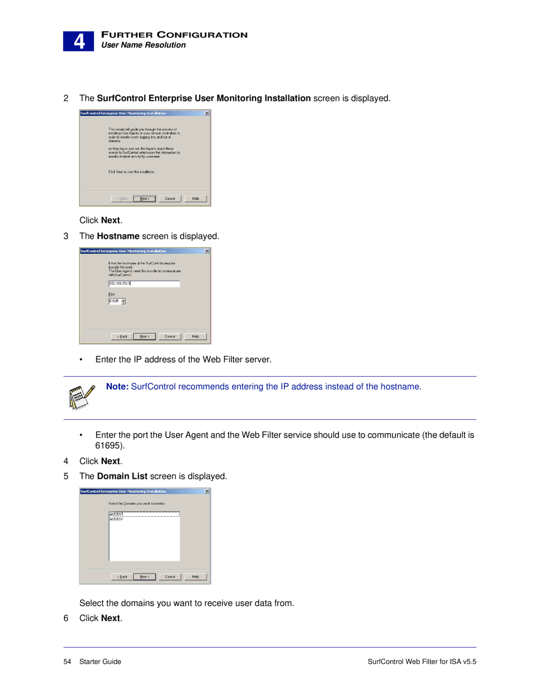 Surf Control v5.5 manual User Name Resolution 