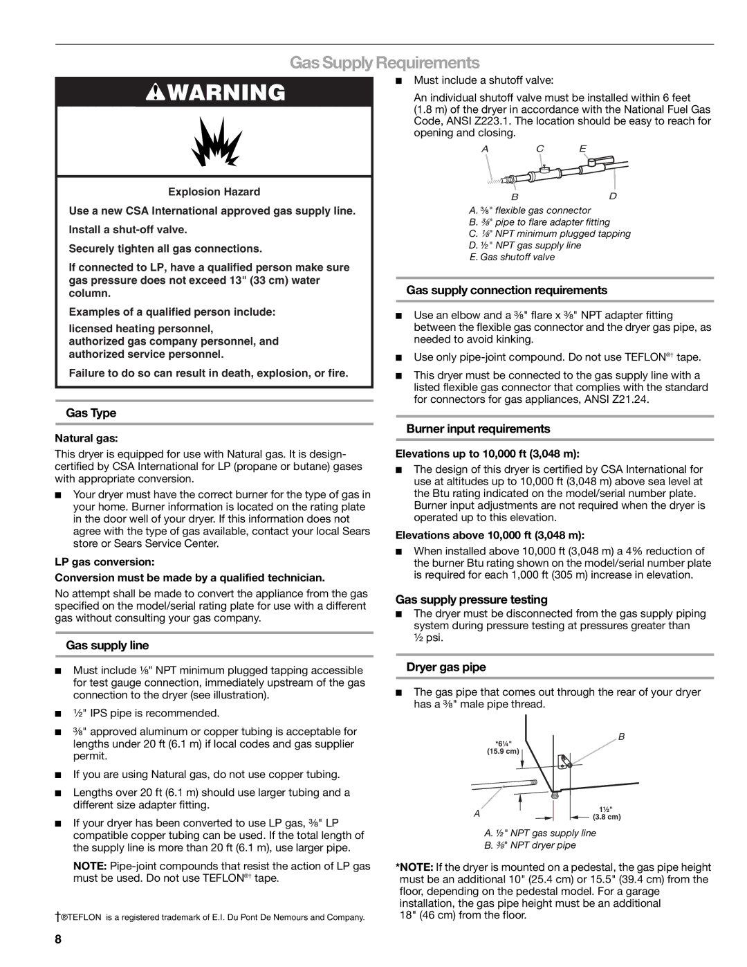 Suunto 110.9772 manual Gas Supply Requirements 