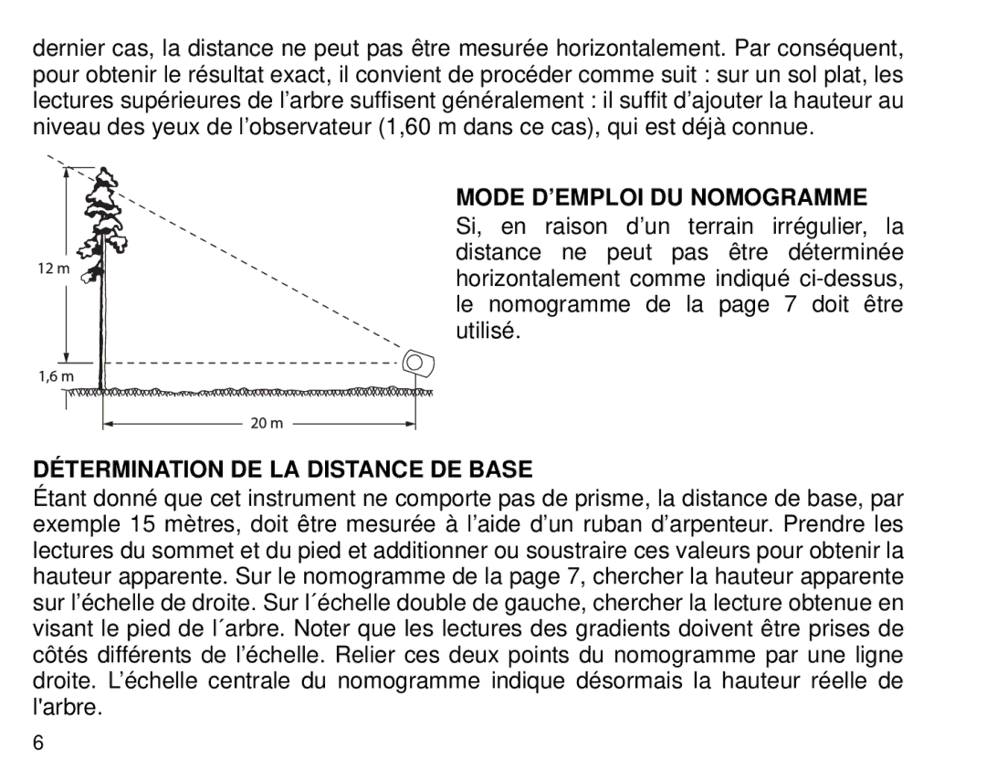 Suunto 1520, PM5 manual Mode D’EMPLOI DU Nomogramme, Détermination DE LA Distance DE Base 