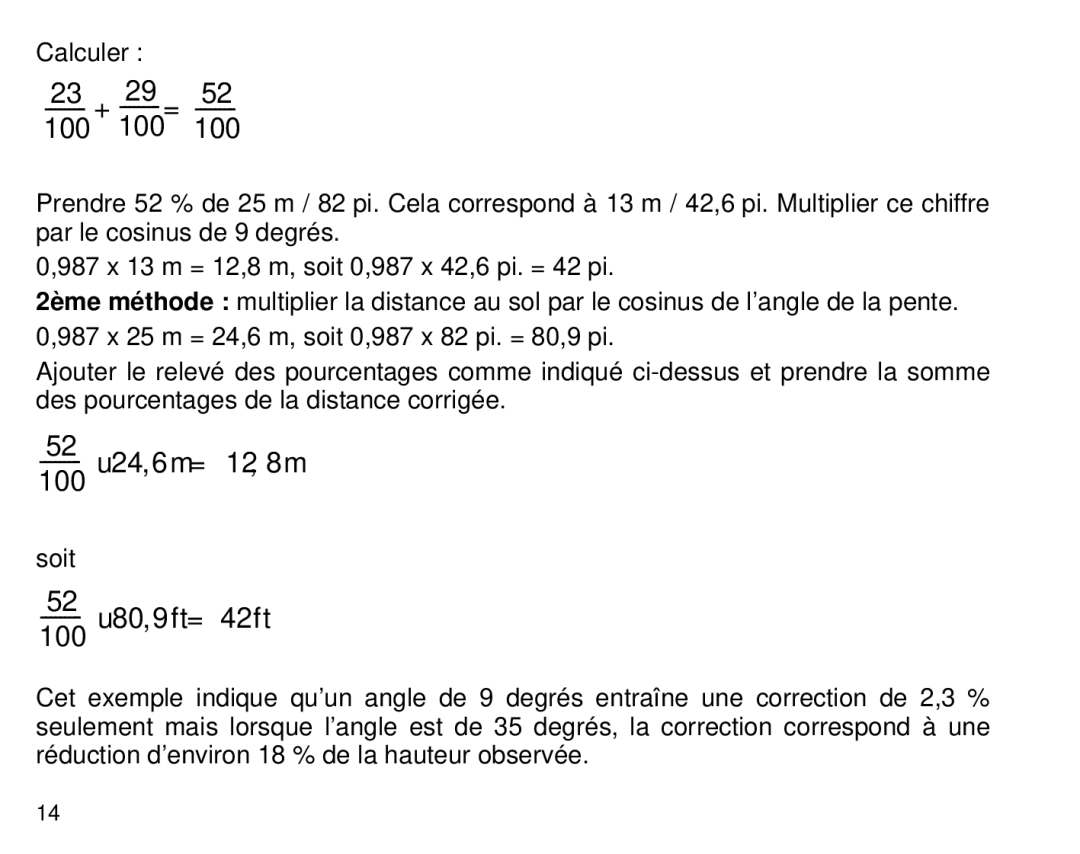 Suunto 1520, PM5 manual Calculer 