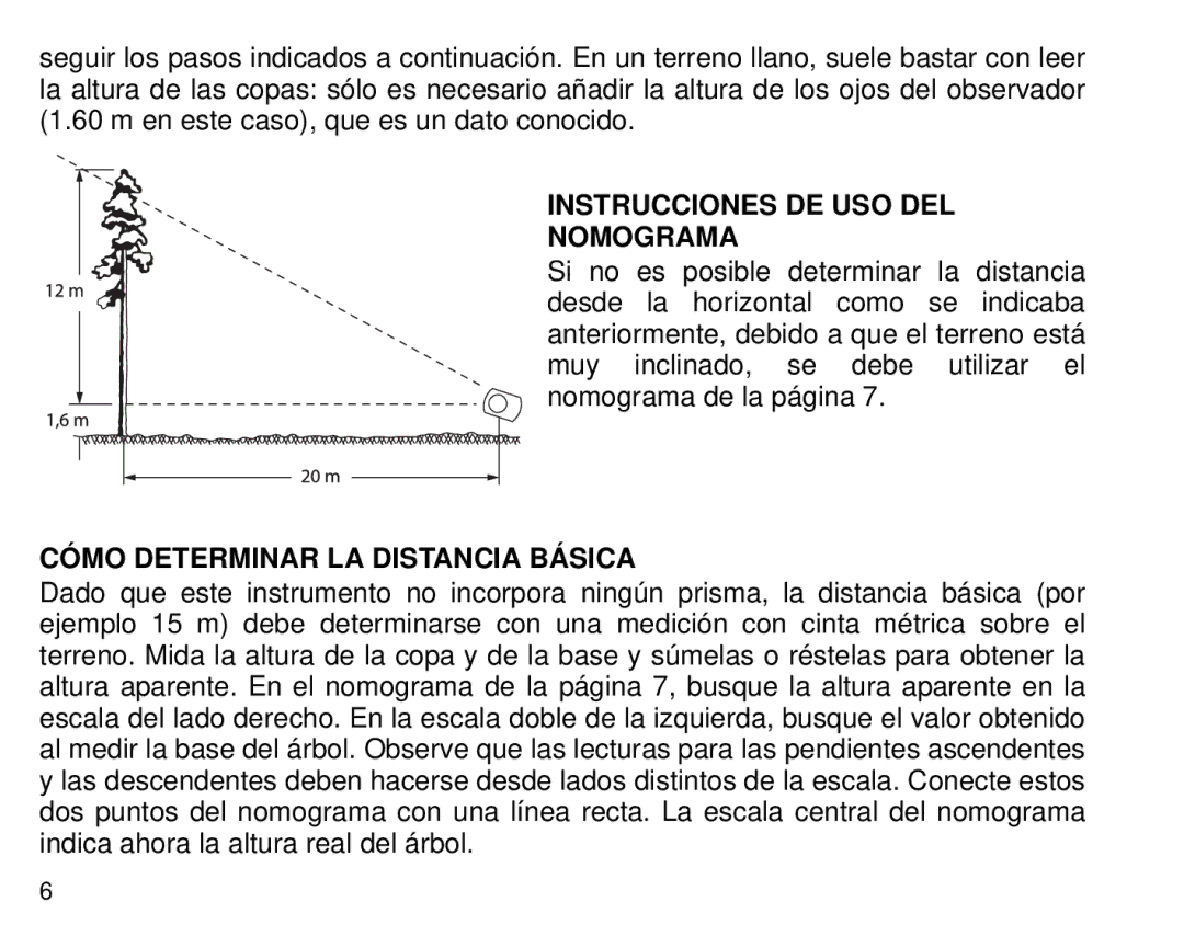 Suunto 1520, PM5 manual Instrucciones DE USO DEL Nomograma, Cómo Determinar LA Distancia Básica 