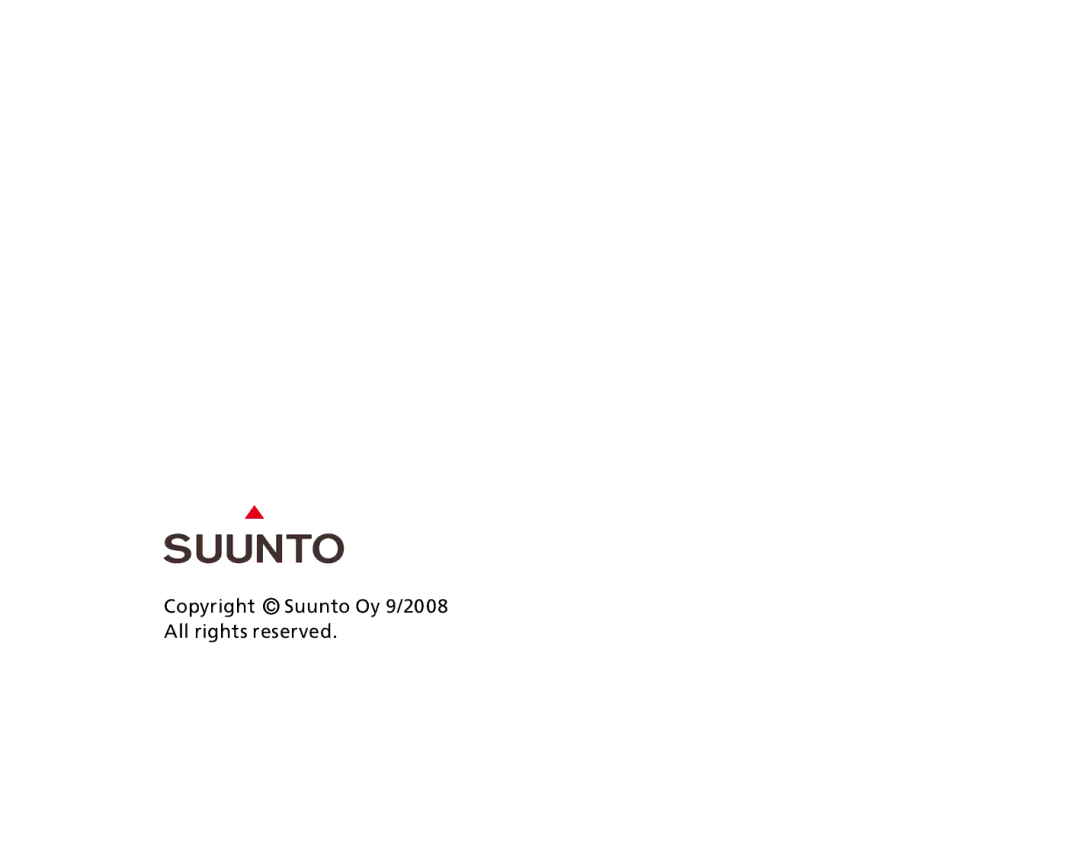 Suunto Comfort Belt manual Copyright Suunto Oy 9/2008 All rights reserved 