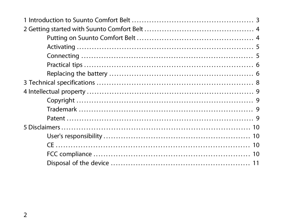 Suunto Comfort Belt manual 