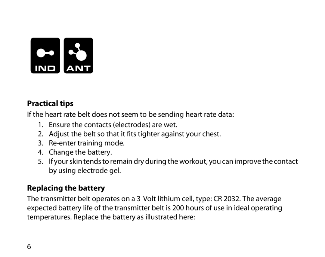 Suunto Comfort Belt manual Practical tips, Replacing the battery 