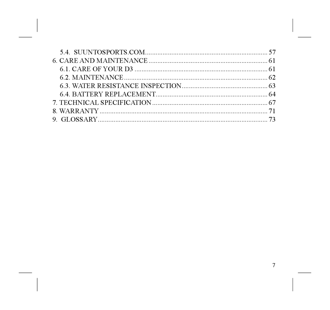 Suunto D3 manual 