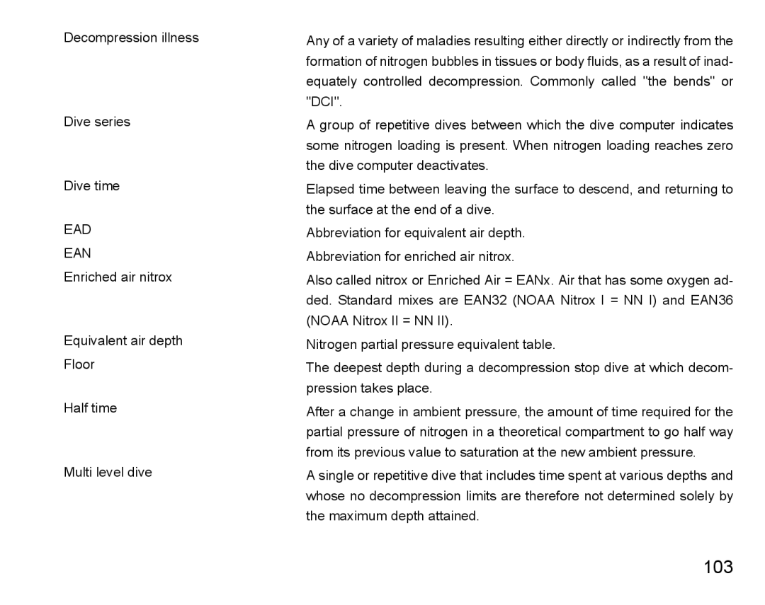 Suunto D4 manual 103 