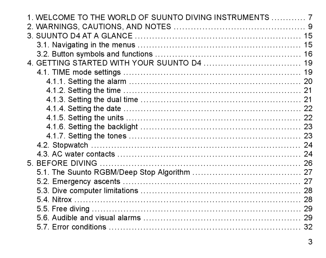 Suunto manual Getting Started with Your Suunto D4 