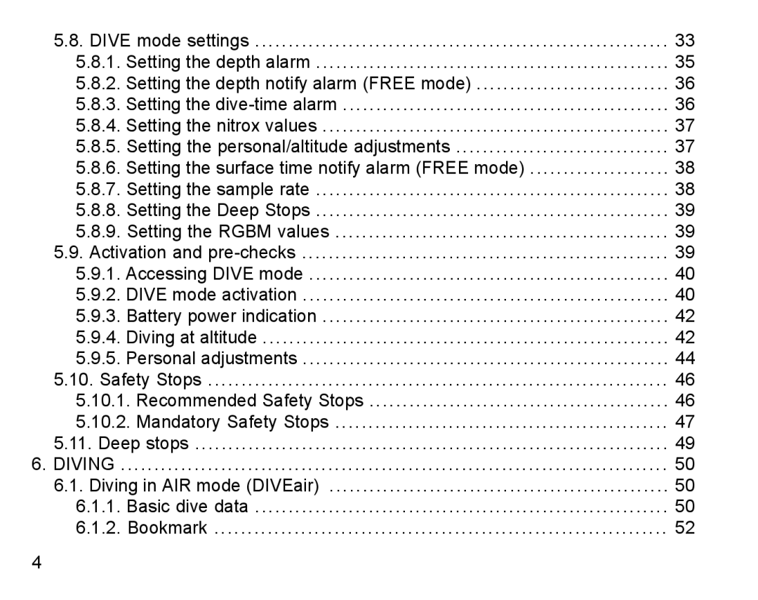 Suunto D4 manual Diving 