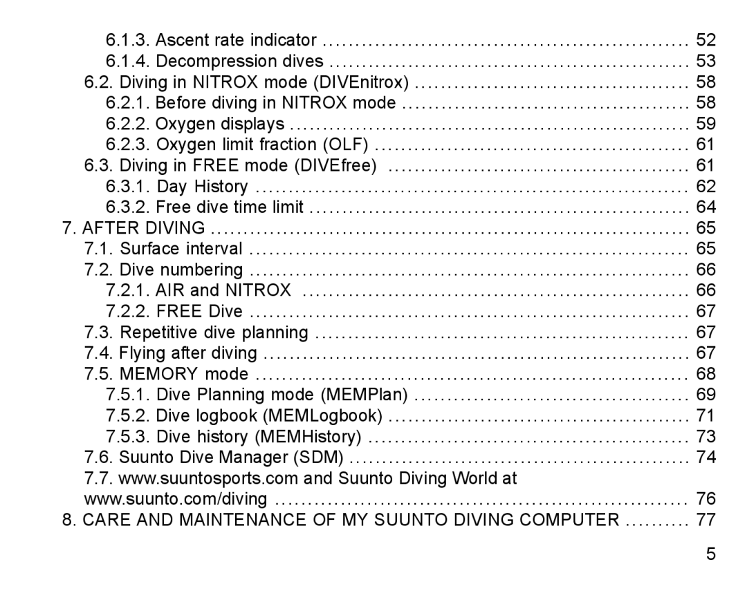 Suunto D4 manual Care and Maintenance of MY Suunto Diving Computer 