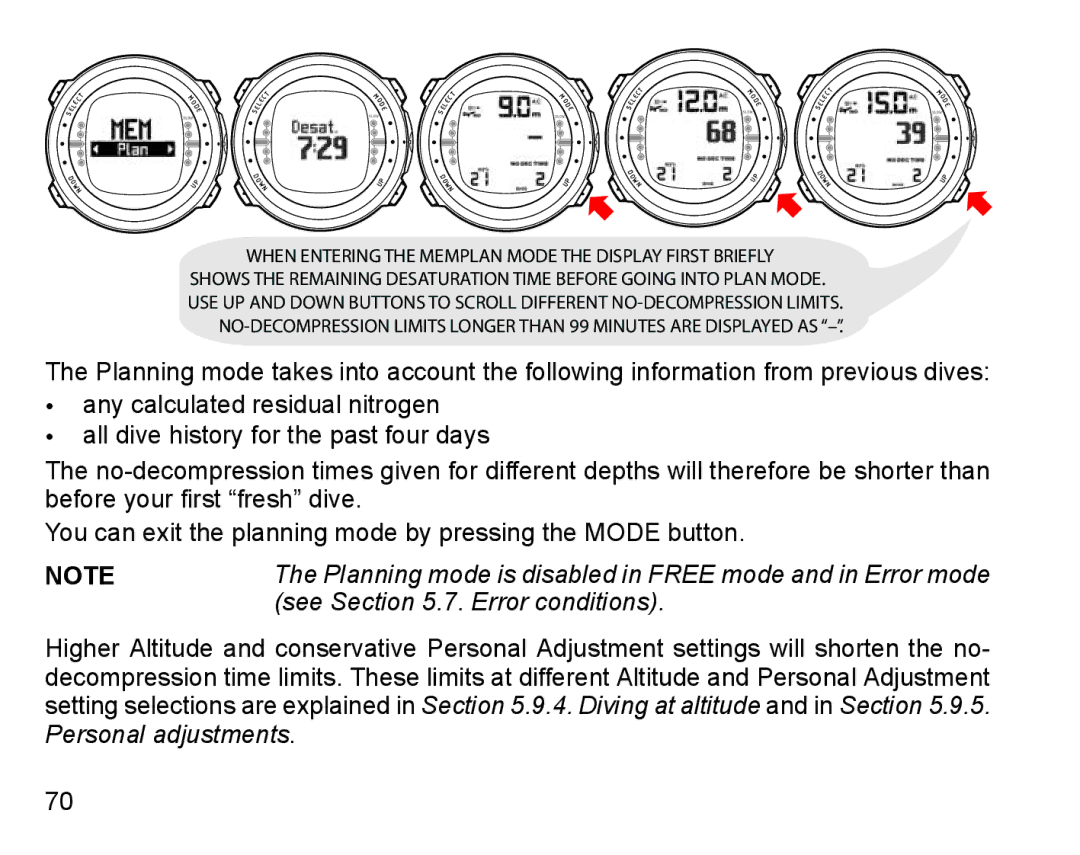 Suunto D4 manual See .7. Error conditions 