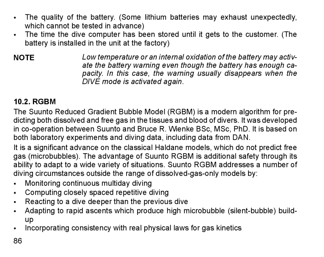 Suunto D4 manual Rgbm 