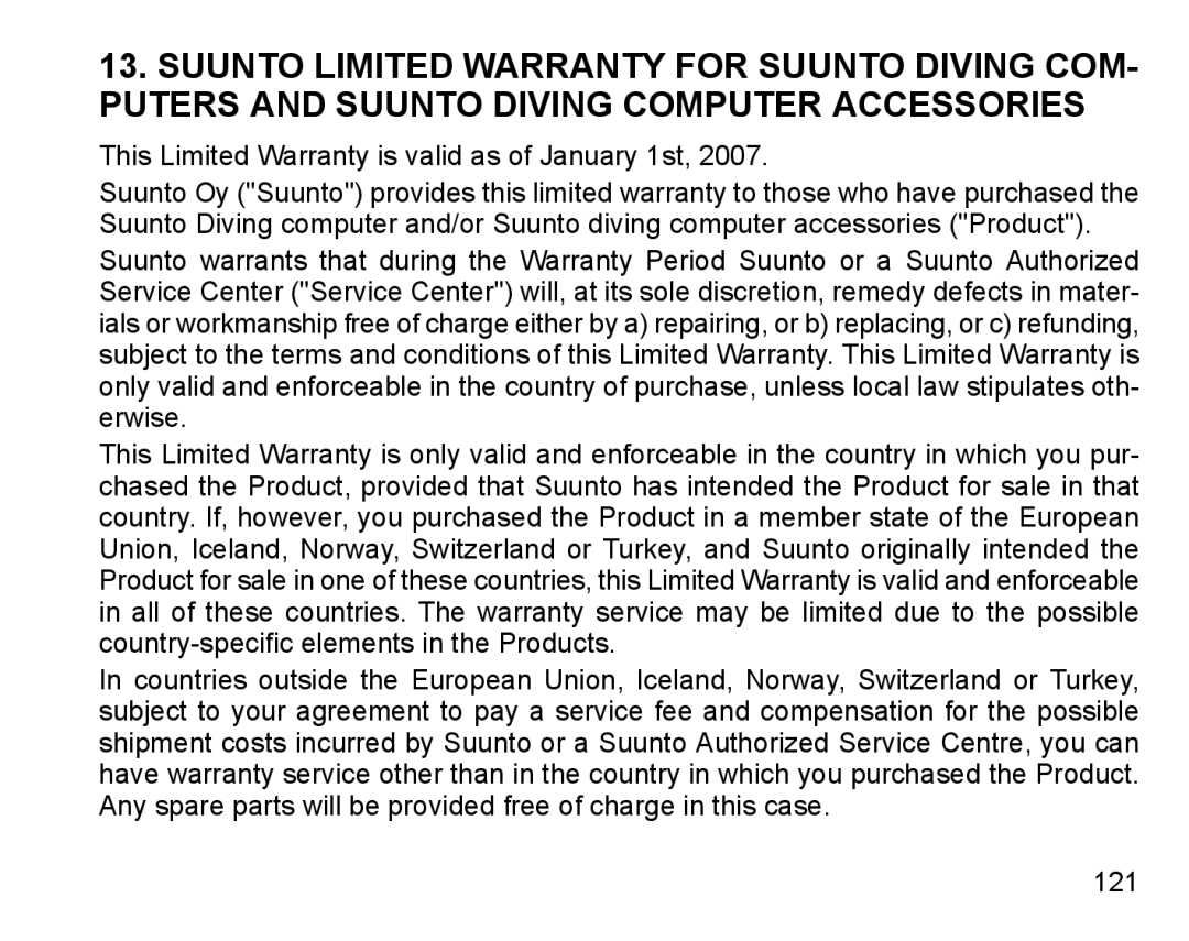 Suunto D6I manual 