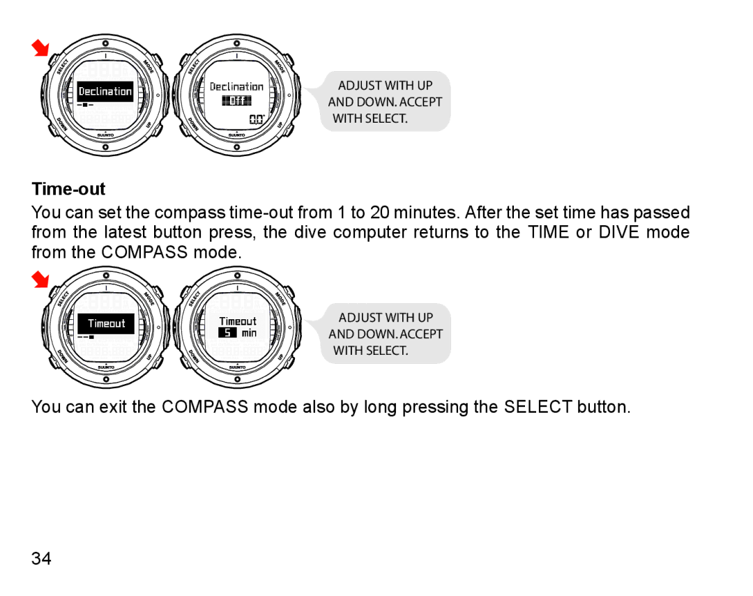 Suunto D6I manual Time-out 