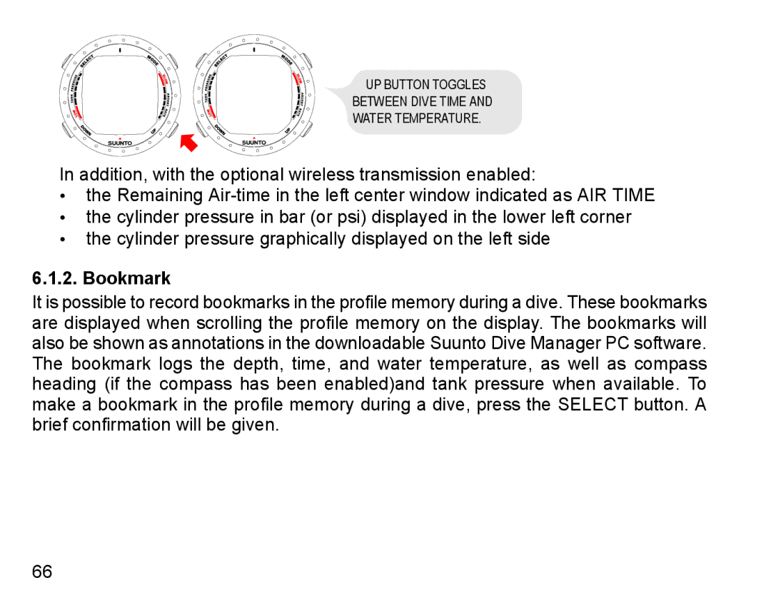 Suunto D9 manual Bookmark 