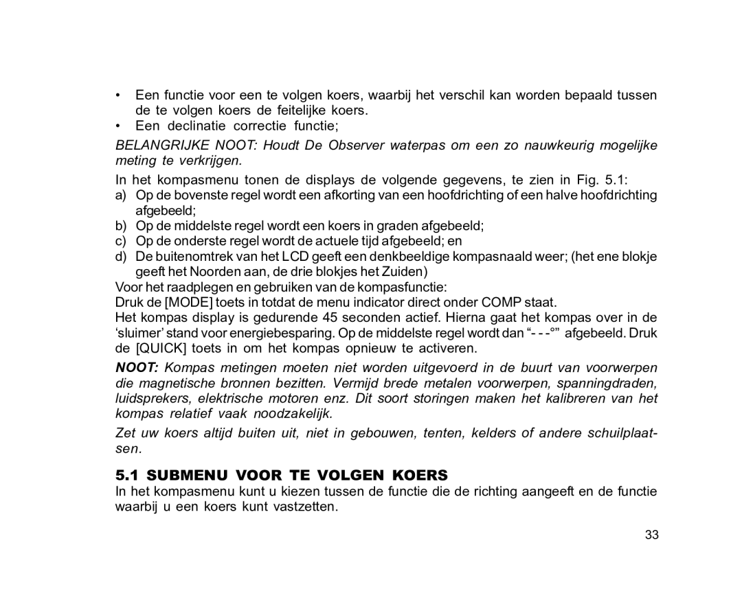 Suunto EN | FR | DE | ES | IT | NL | FI | SV manual Submenu Voor TE Volgen Koers 