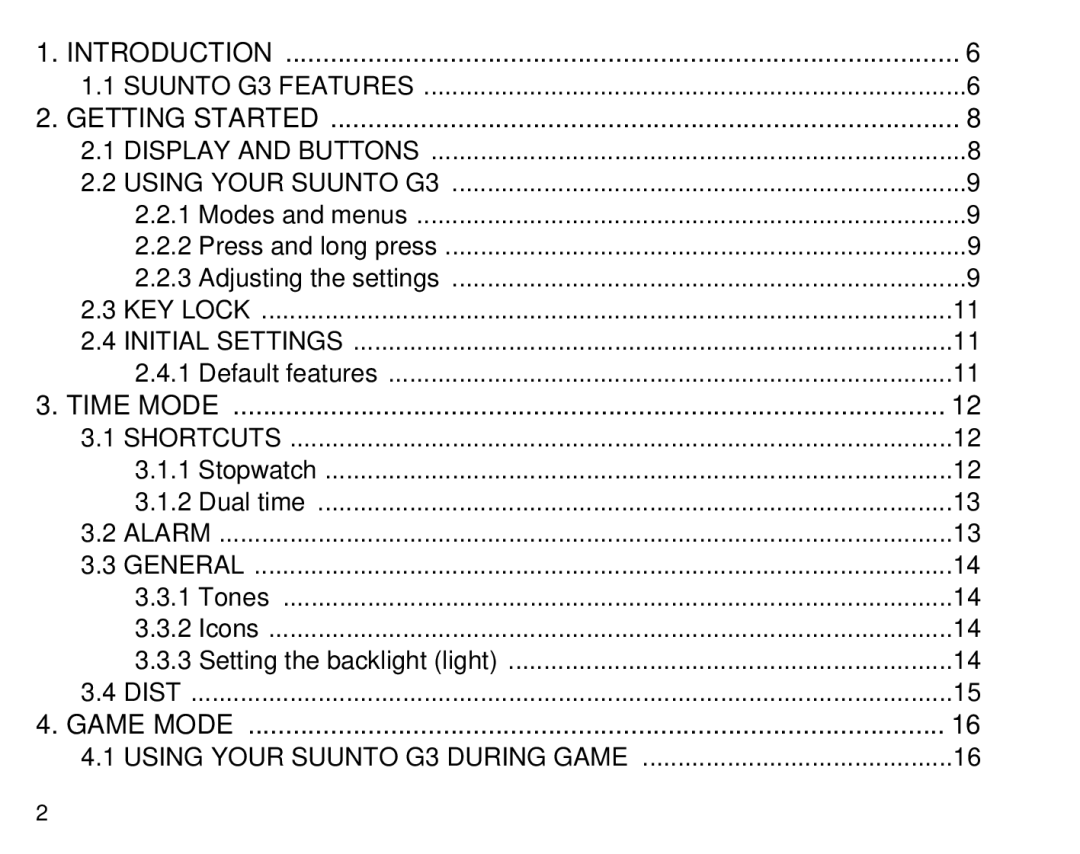 Suunto G3 manual Introduction 