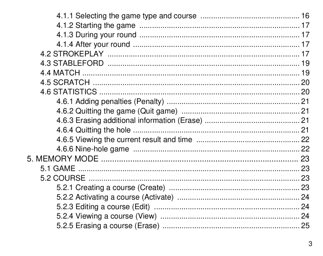 Suunto G3 manual Memory Mode 