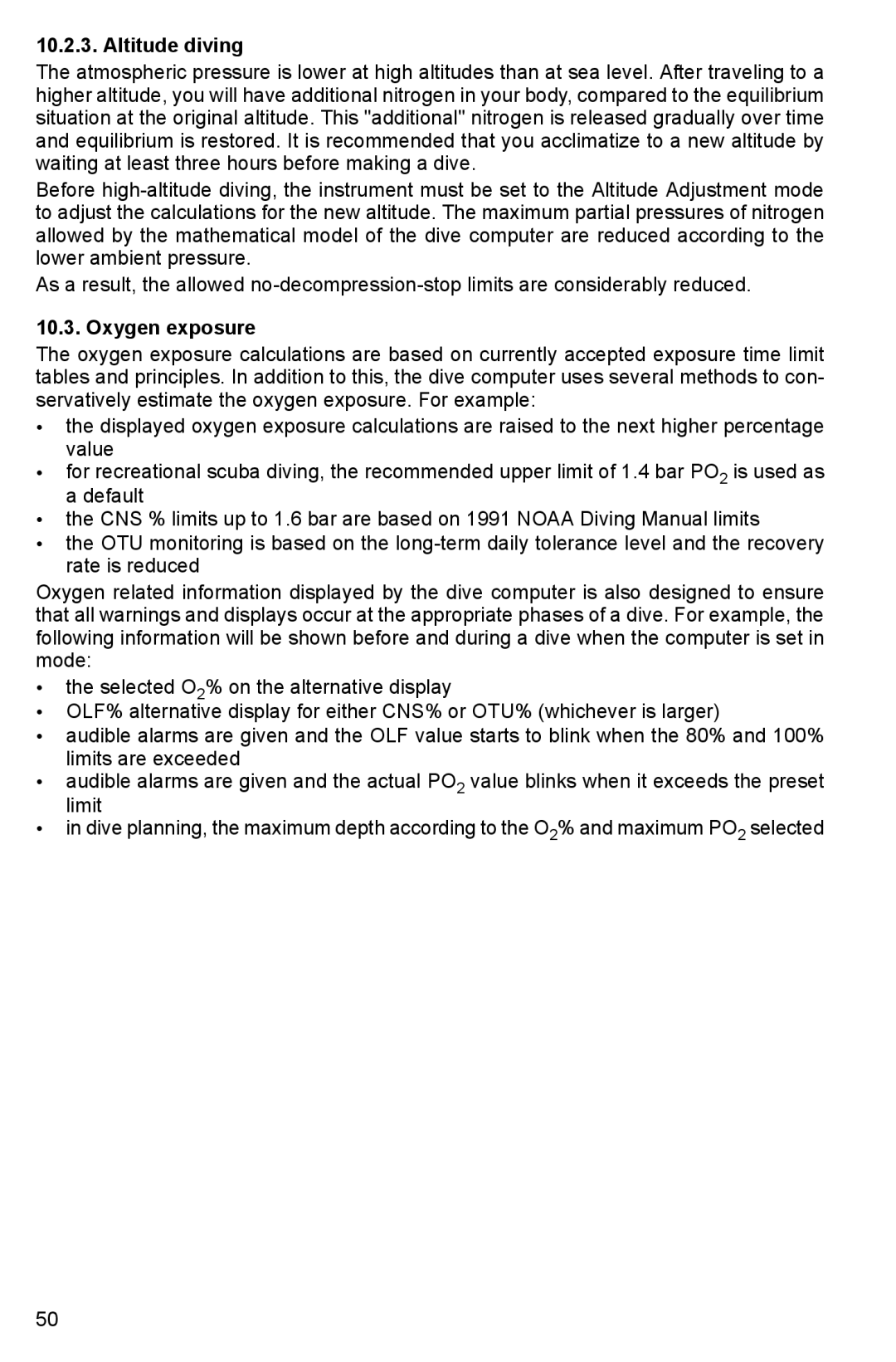 Suunto HELO2 manual Altitude diving, Oxygen exposure 
