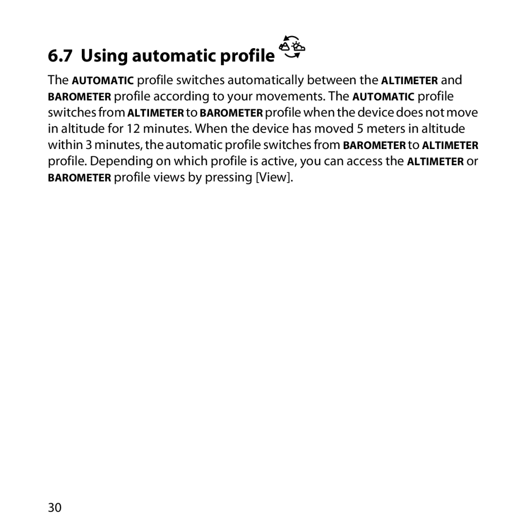 Suunto LUMI manual Using automatic profile 