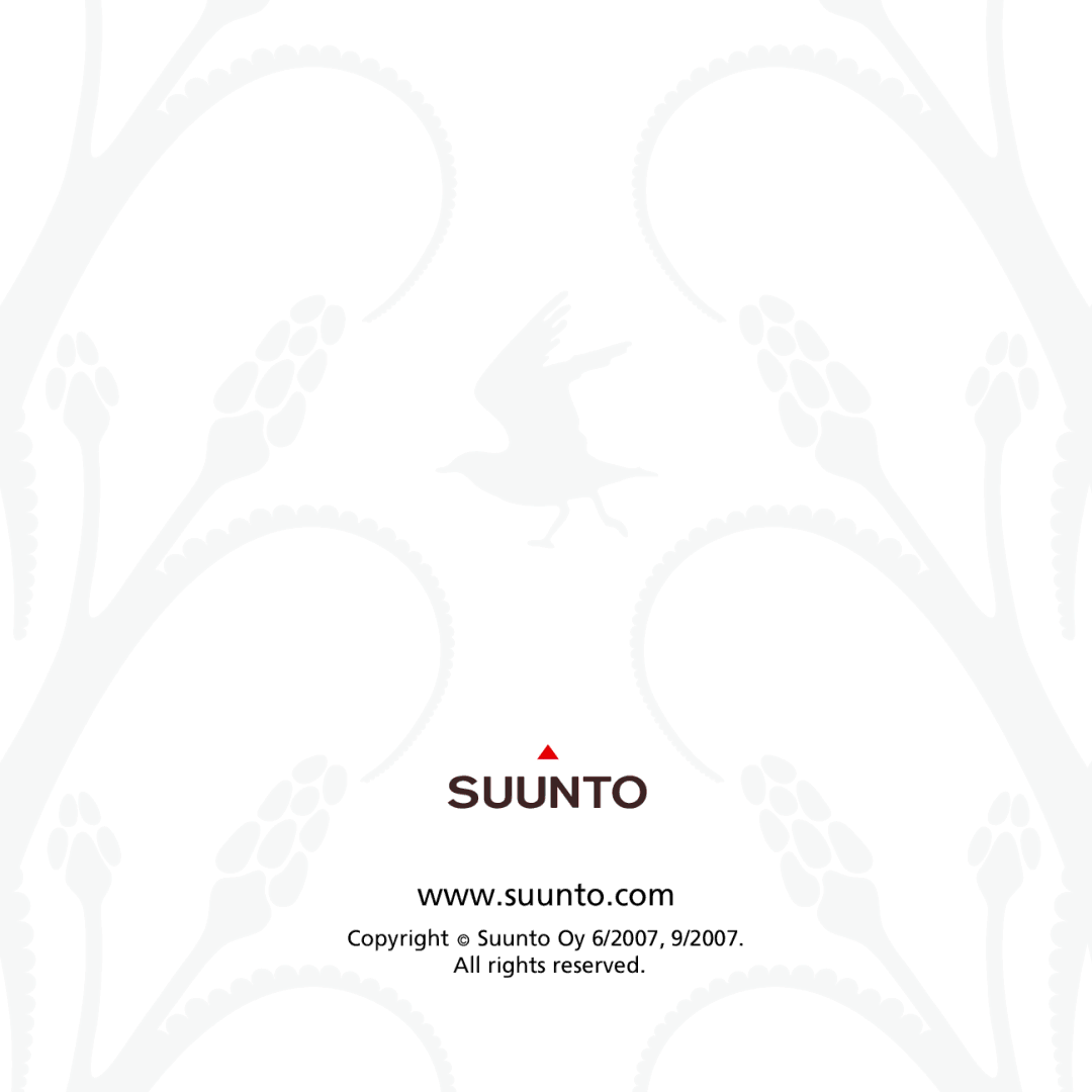 Suunto LUMI manual Copyright Suunto Oy 6/2007, 9/2007. All rights reserved 