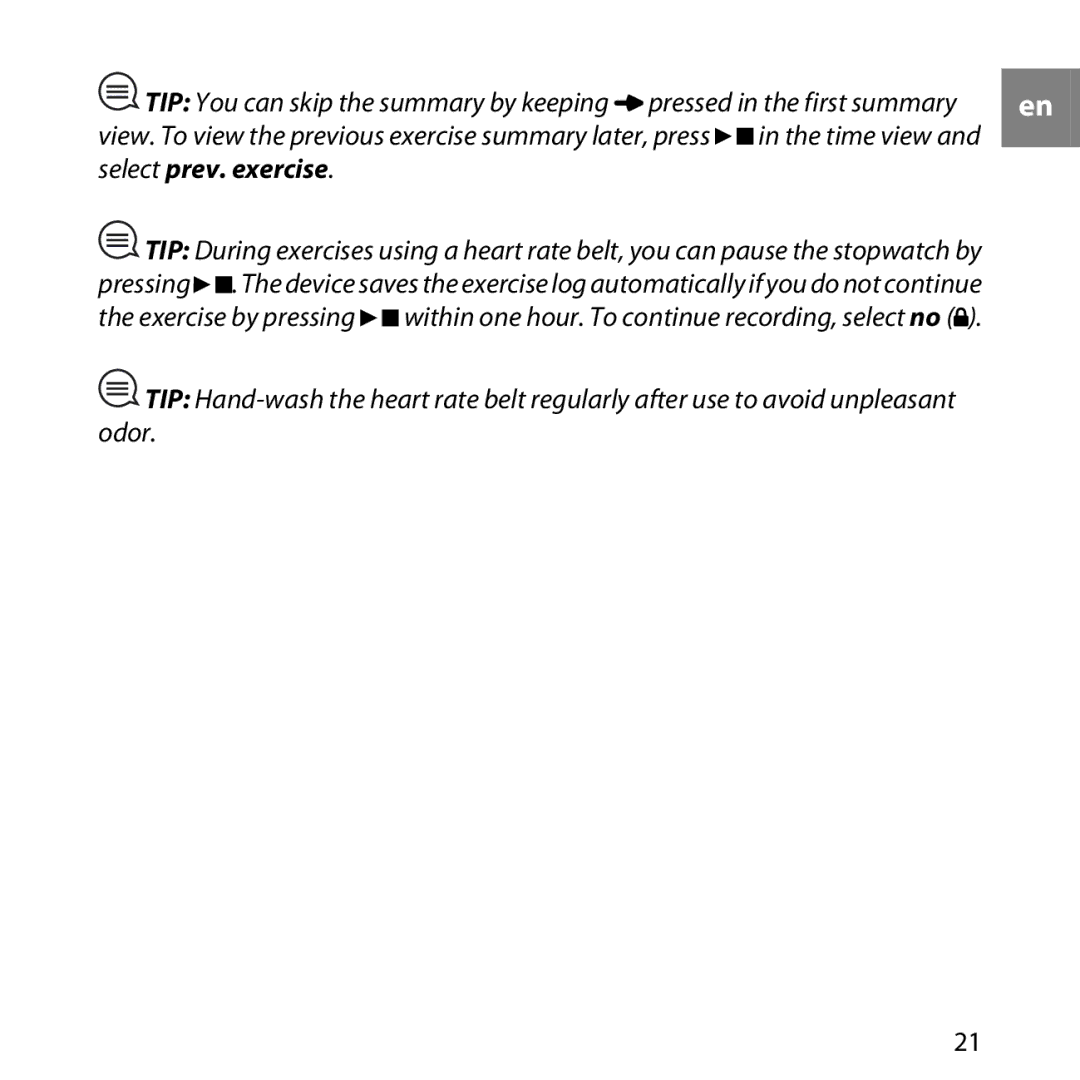 Suunto M1, M2 manual Select prev. exercise 