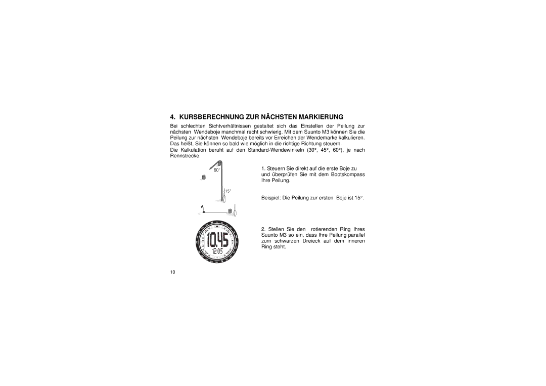 Suunto M3 manual Kursberechnung ZUR Nächsten Markierung 