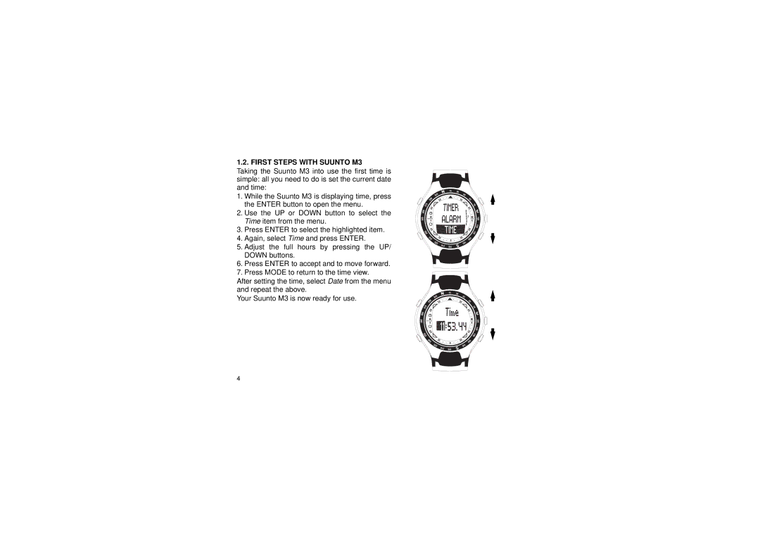 Suunto manual First Steps with Suunto M3 