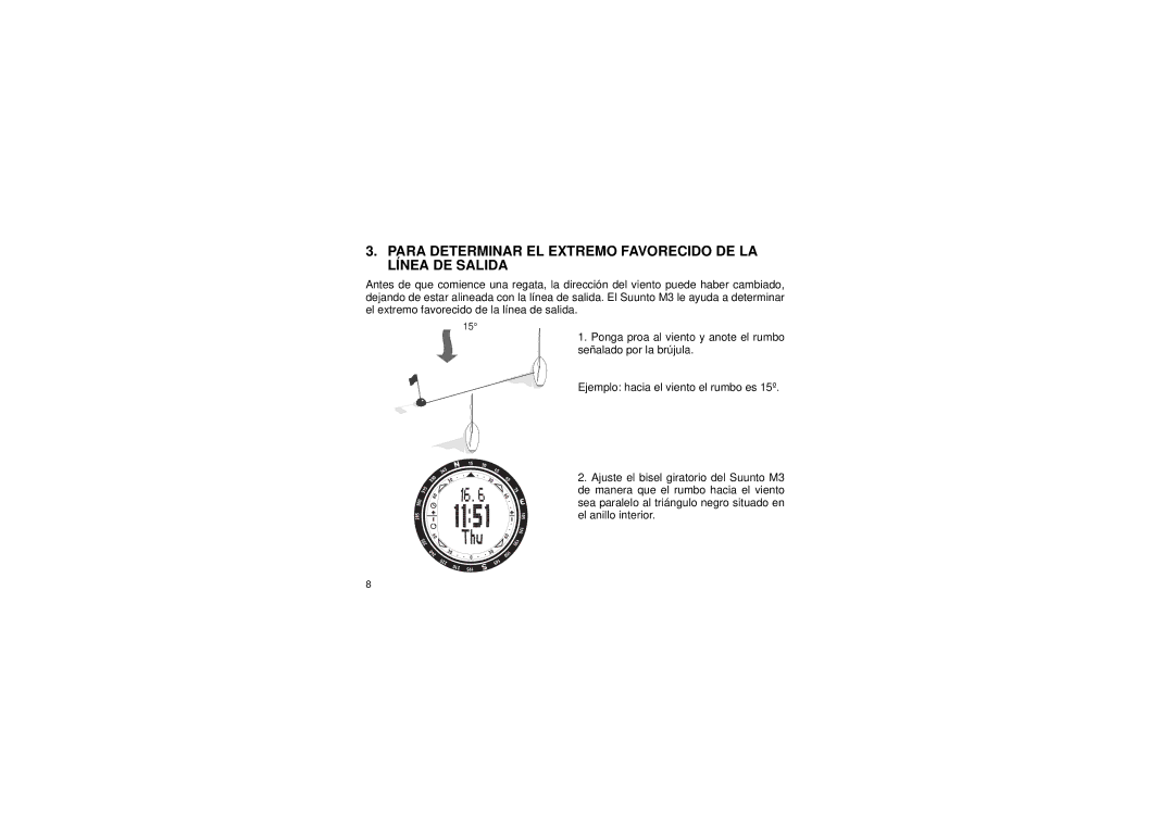 Suunto M3 manual Para Determinar EL Extremo Favorecido DE LA Línea DE Salida 