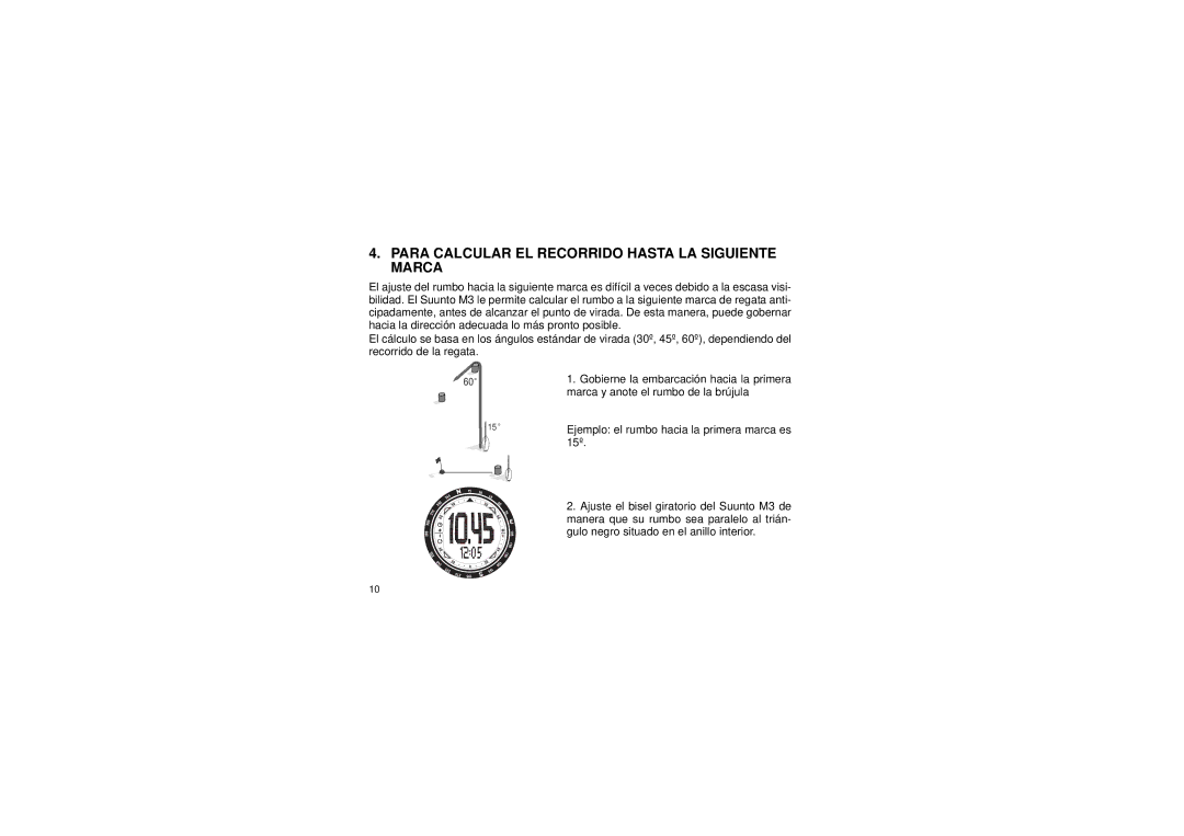 Suunto M3 manual Para Calcular EL Recorrido Hasta LA Siguiente Marca 