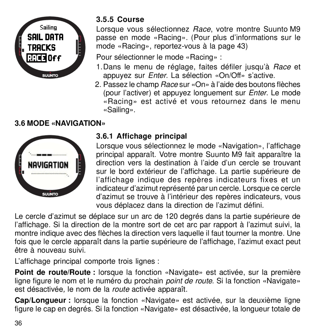 Suunto M9 manual Course, Mode «NAVIGATION» 