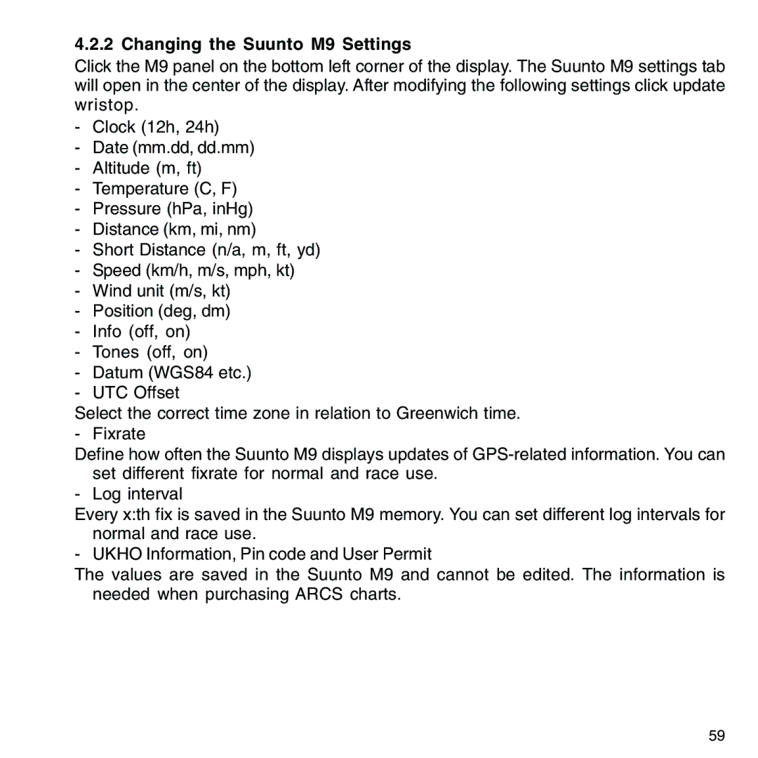 Suunto M9_en.p65 manual Changing the Suunto M9 Settings 