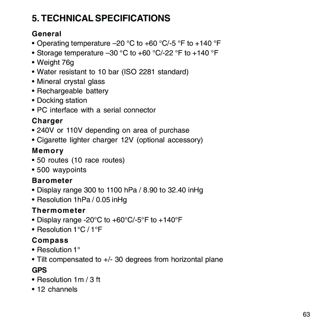 Suunto M9_en.p65 manual Technical Specifications 