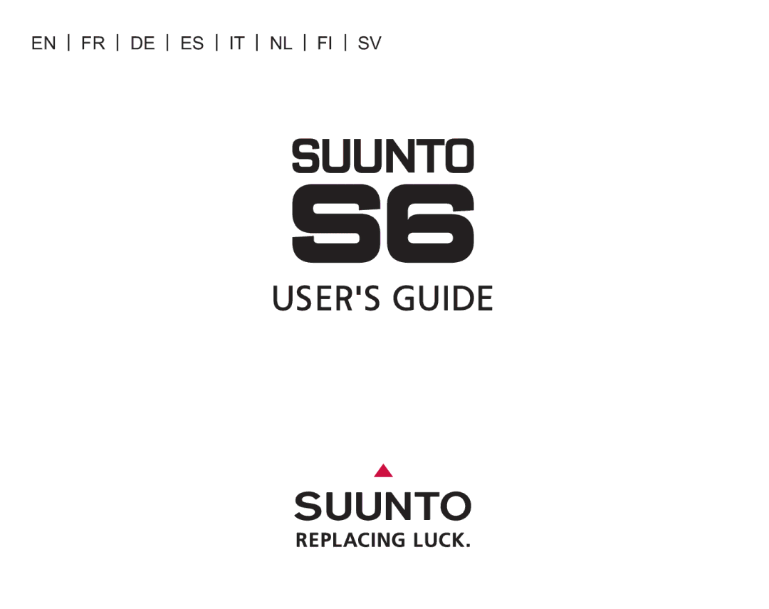 Suunto S6 manual En Fr De Es It Nl Fi Sv 