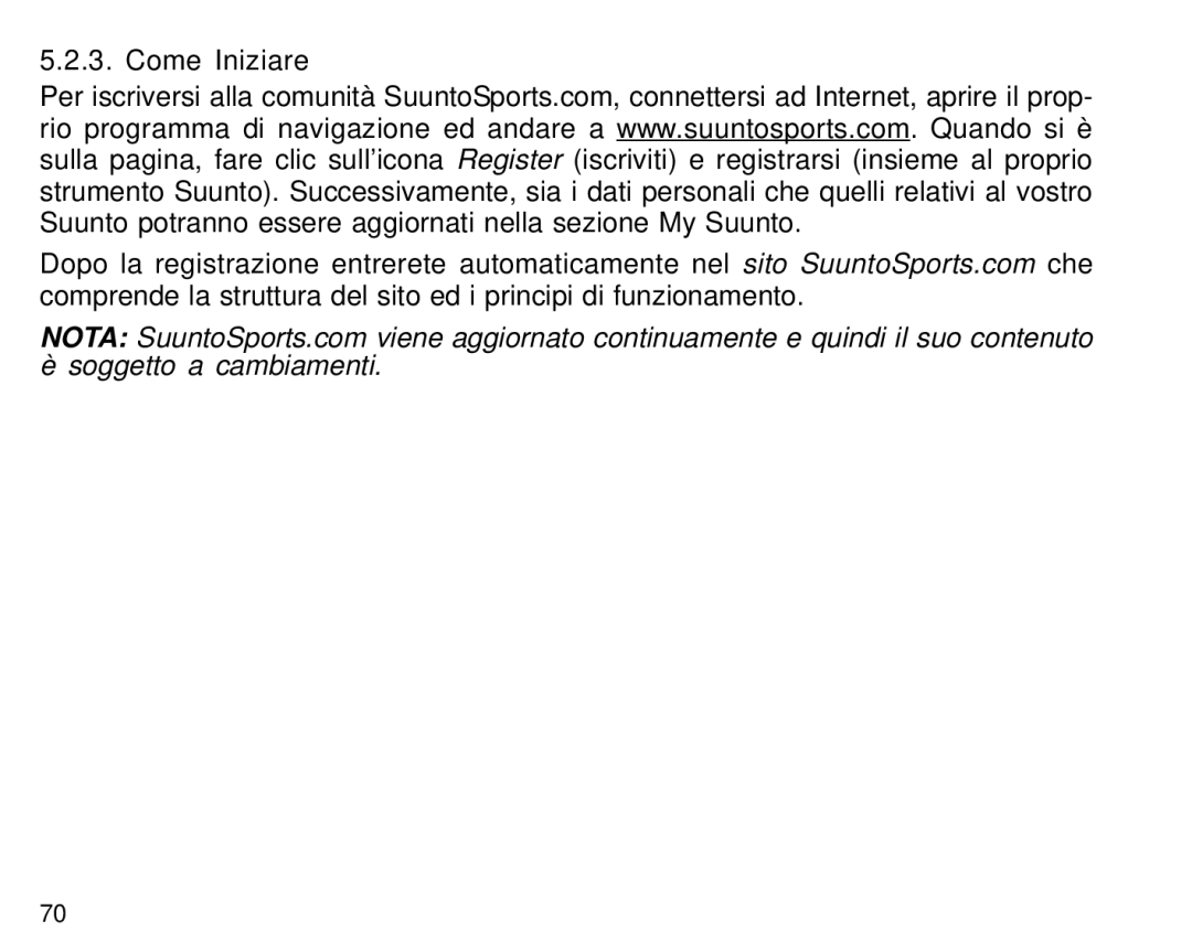 Suunto S6 manual Come Iniziare 