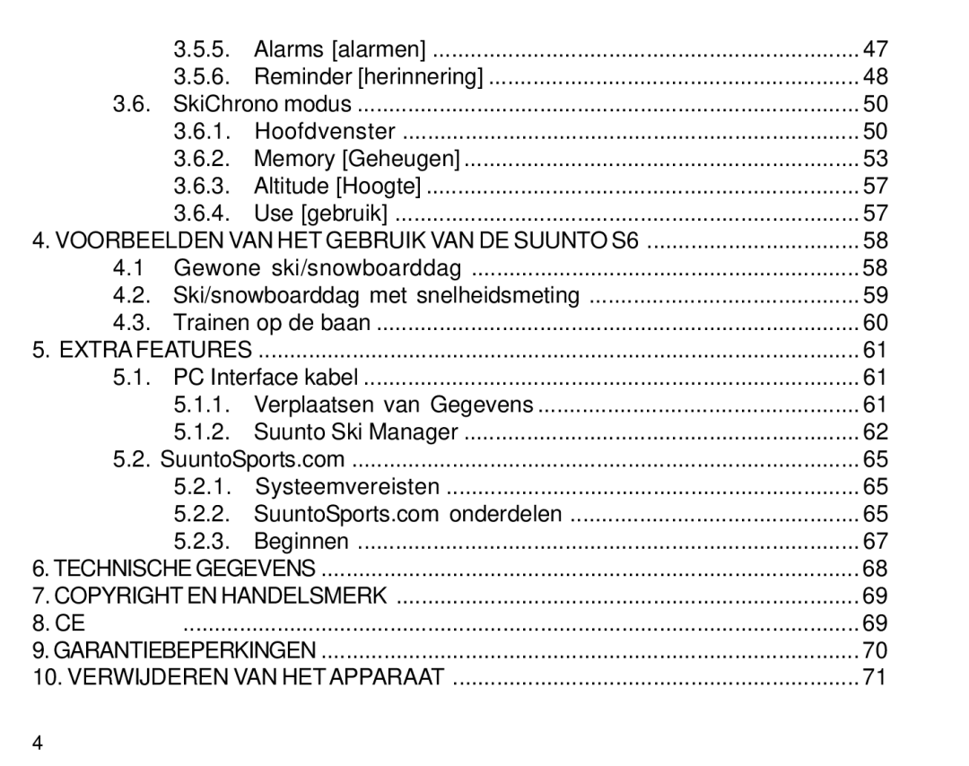 Suunto S6 manual Extra Features 