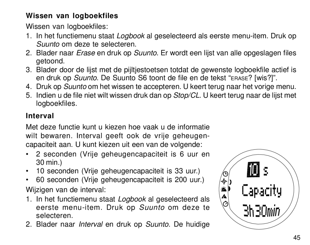 Suunto S6 manual Wissen van logboekfiles, Interval 