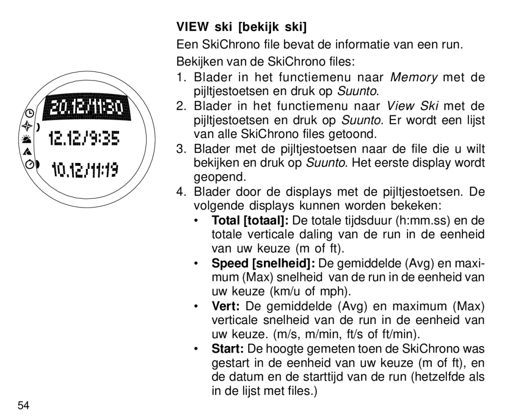 Suunto S6 manual View ski bekijk ski 