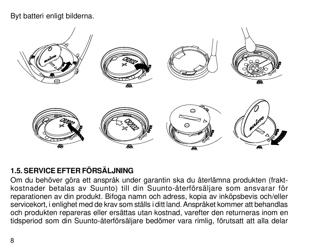 Suunto S6 manual Service Efter Försäljning 