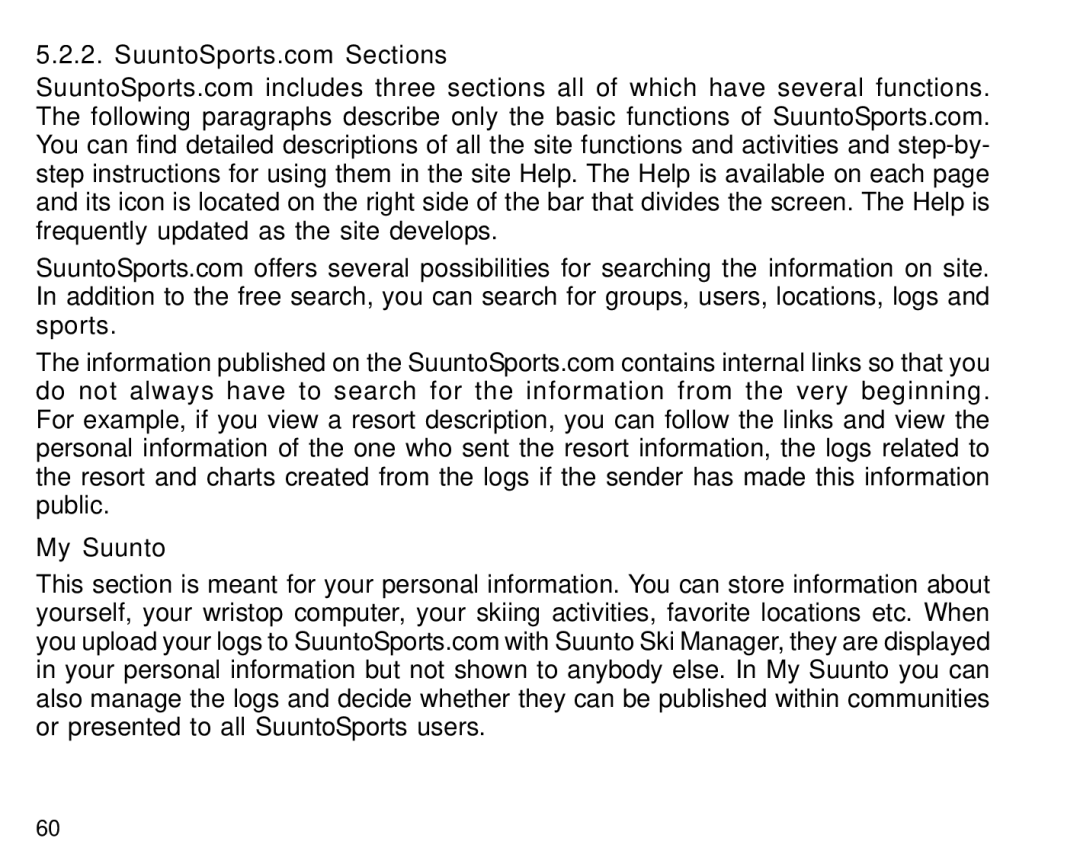 Suunto S6 manual My Suunto 