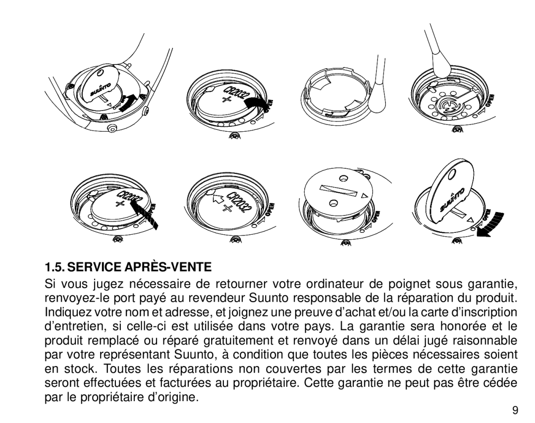 Suunto S6 manual Service APRÈS-VENTE 