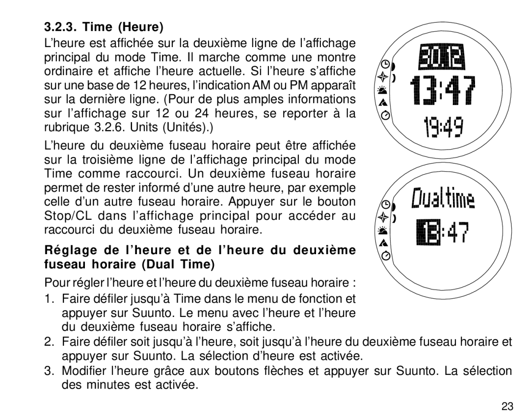 Suunto S6 manual Time Heure 