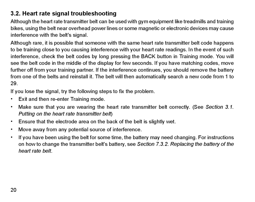 Suunto Stopwatch manual Heart rate signal troubleshooting 