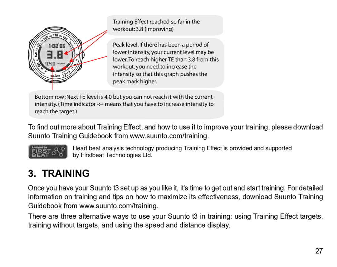 Suunto t3 manual Training 