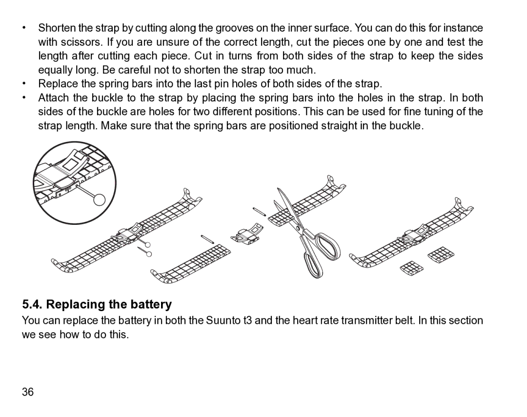 Suunto t3 manual Replacing the battery 