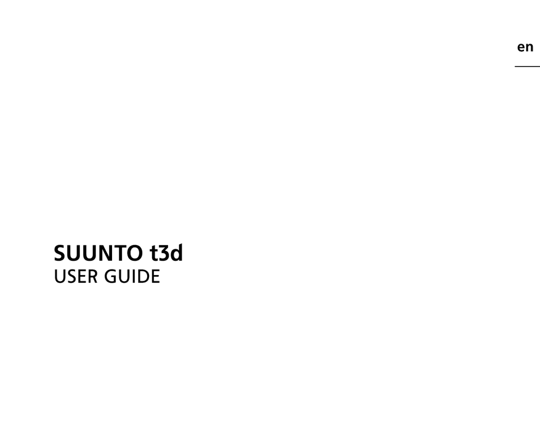 Suunto manual Suunto t3d 