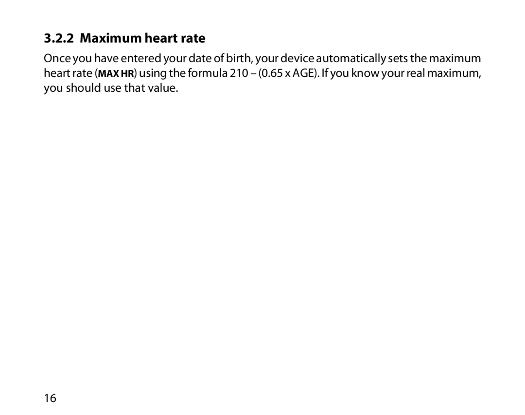 Suunto t3d manual Maximum heart rate 