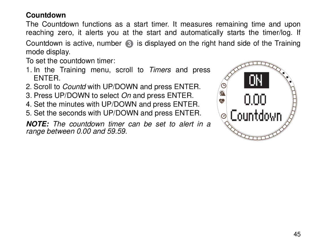 Suunto T6 manual Countdown 