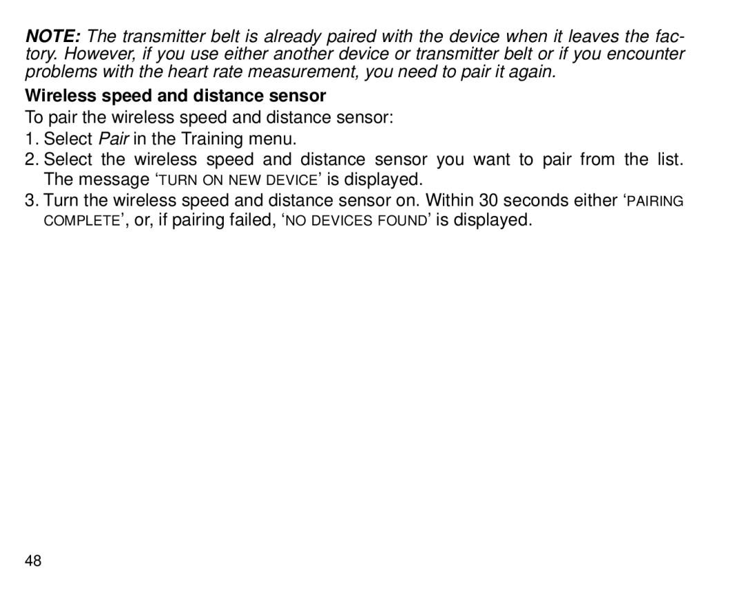 Suunto T6 manual Wireless speed and distance sensor 