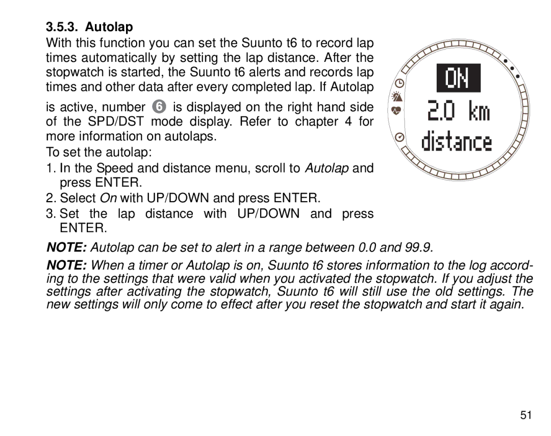 Suunto T6 manual Autolap 