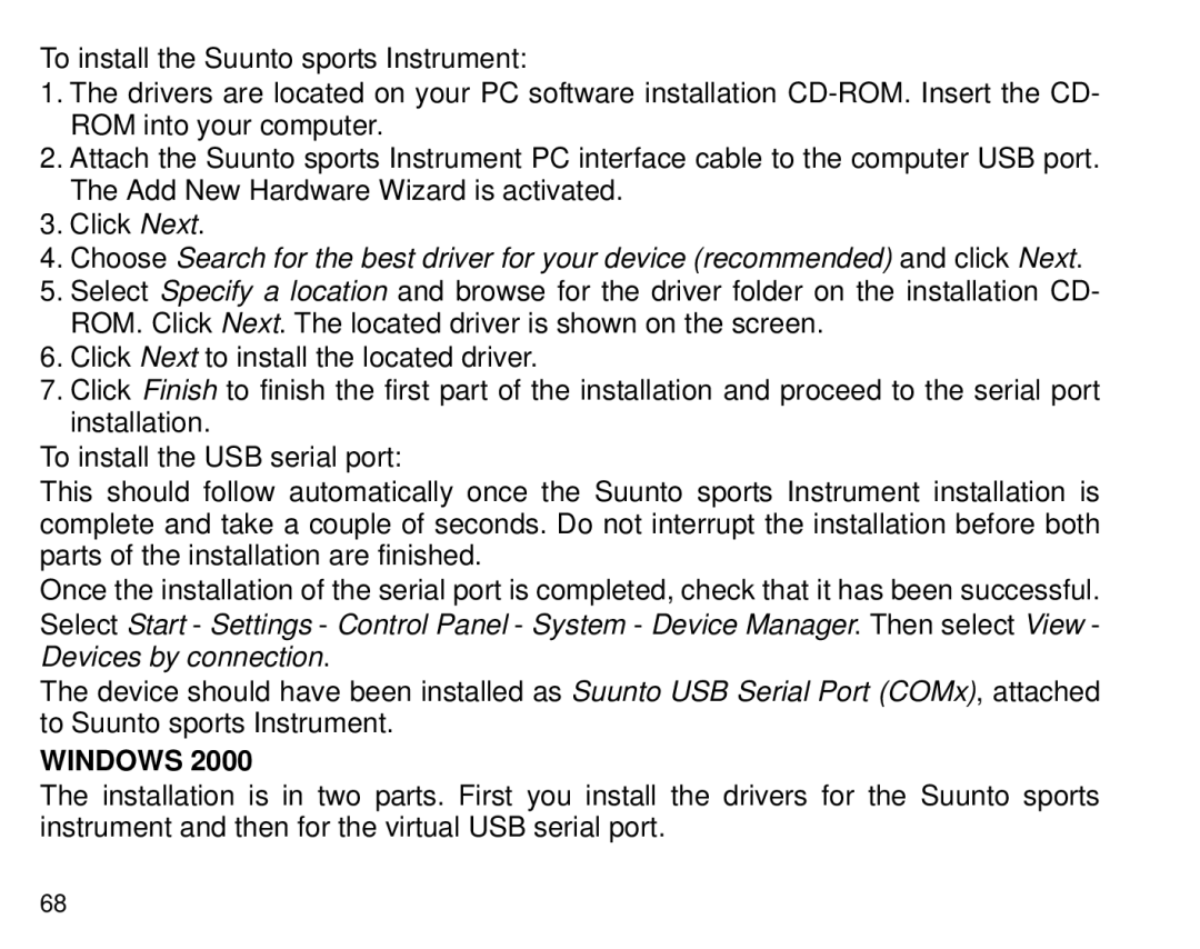 Suunto T6 manual Windows 